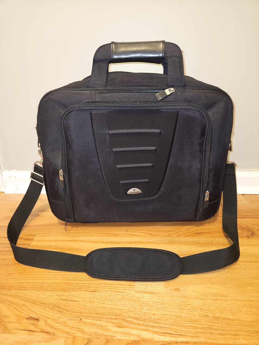 Samsonite Laptop Briefcase Messenger Bag Black Padded Computer Case Shoulder Str